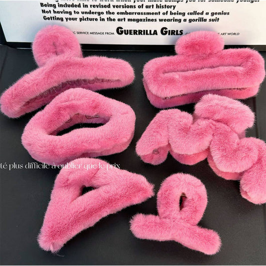 Plush clip with advanced white hair grip