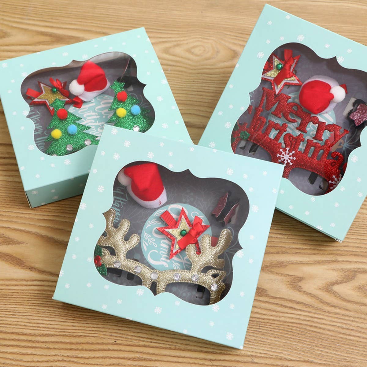 Christmas Hair Clip & Glasses Set, Kids Gift 4pcs