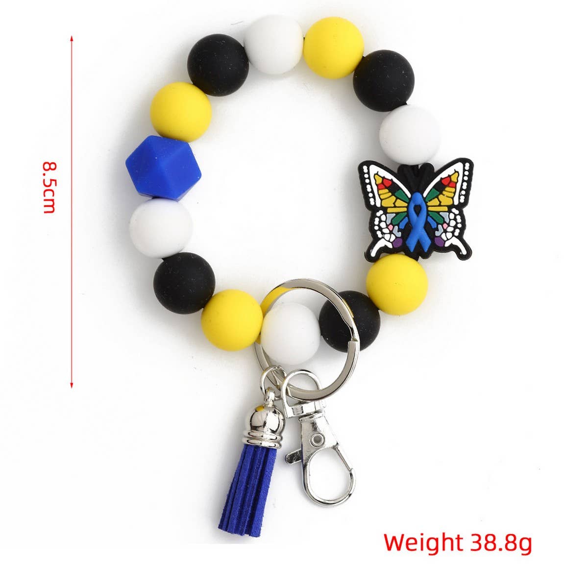 Cartoon Animal Keychain with Silicone Bead Bracelet_CWMM6878