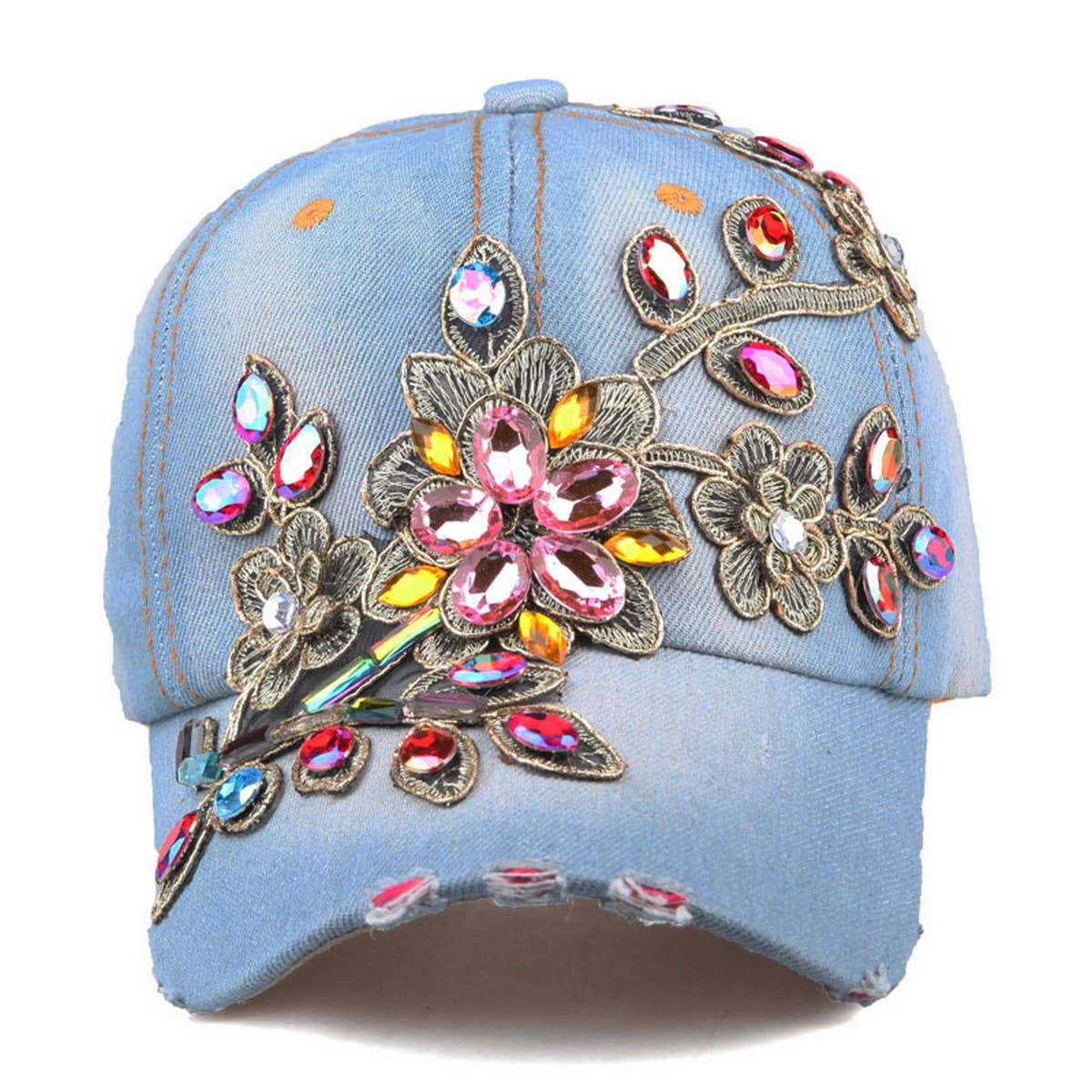 Women's Patch Baseball Cap Rhinestone Sun Hat_CWAH1000