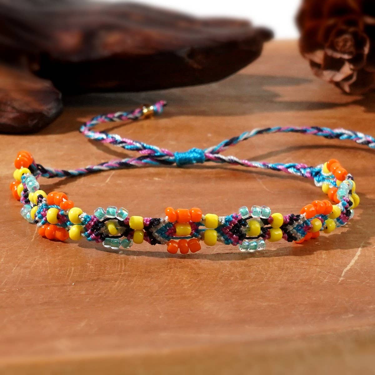 COLORFUL FLOWER RICE BEADS HANDMADE BEADED BRACELET
