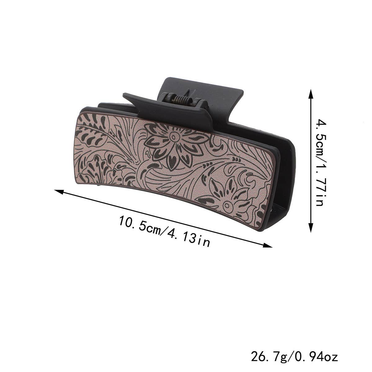 Western Cactus Sunflower Hair Claw - Leather Clip