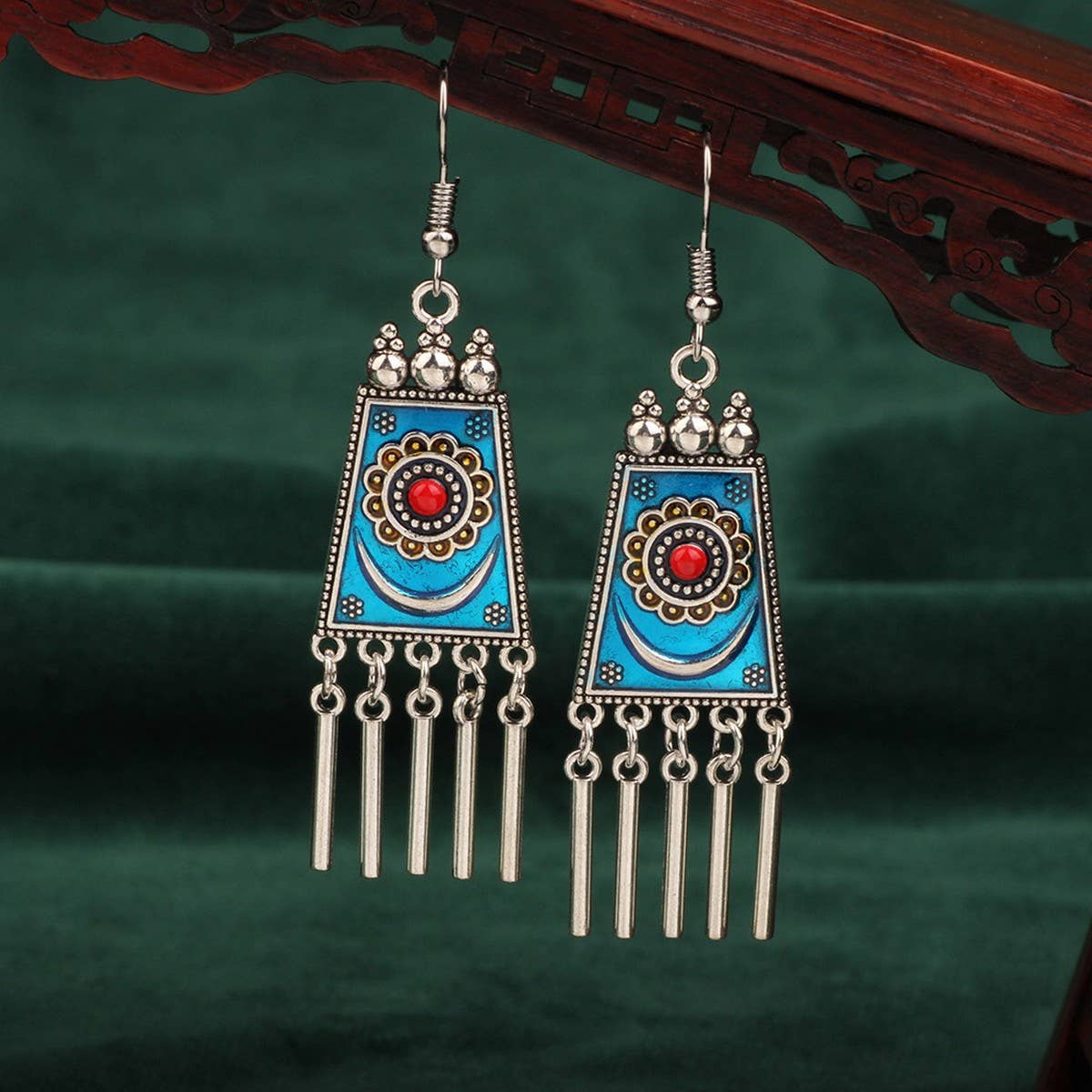 NEW RETRO ETHNIC STYLE LONG TASSEL EARRINGS