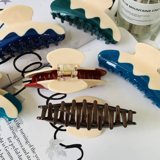 New color matching acrylic wave hairpin, medium