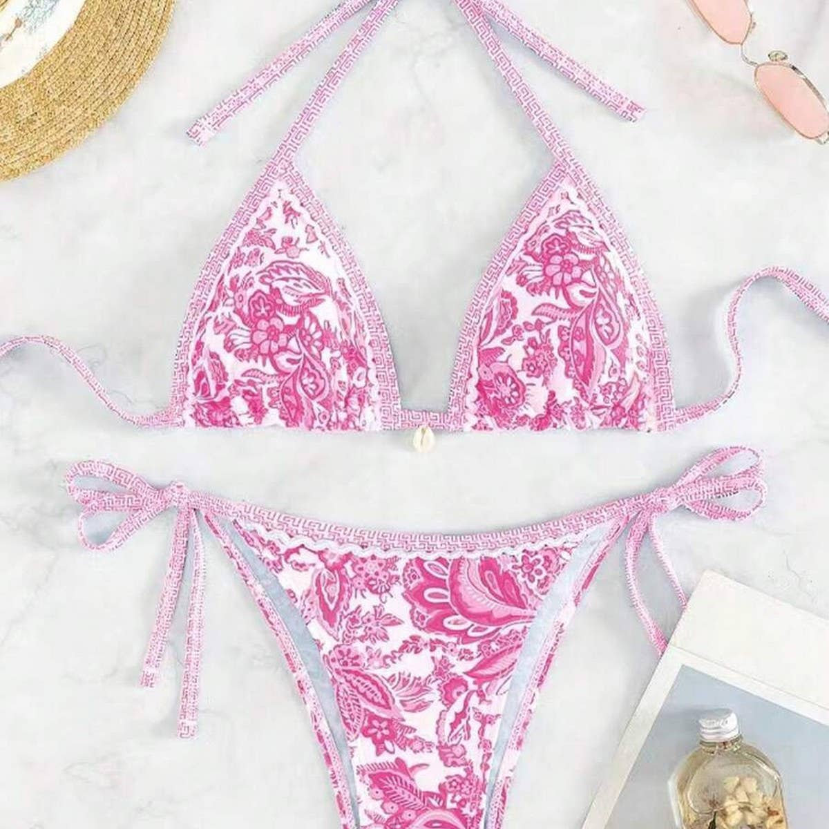PAISLEY PRINT BIKINI SET - TIE SIDE SWIMSUIT_CWMW0918