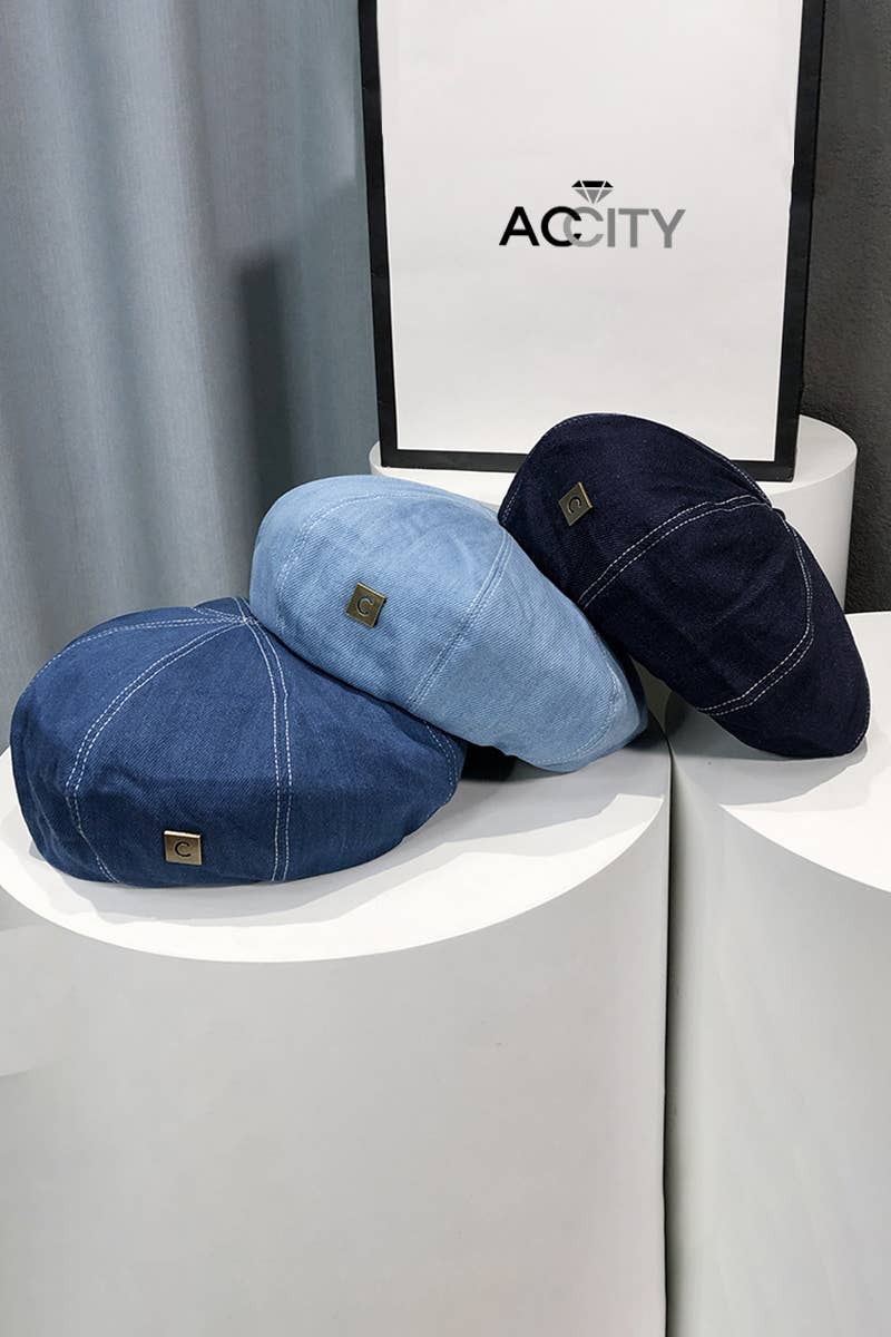 DENIM  FASHION BERET CAP_CWAH0484