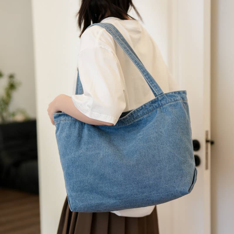 Casual denim single-shoulder underarm bag