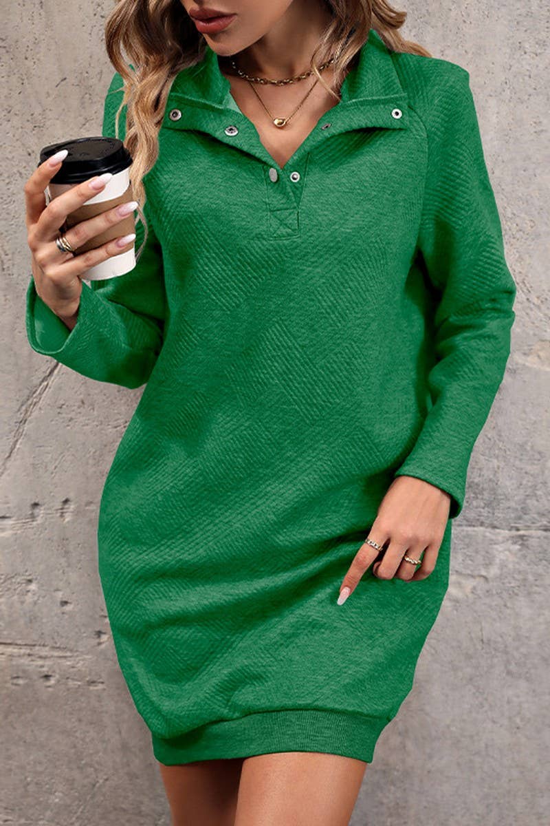 CWDSD5908_LONG SLEEVE SOLID COLOR SWEATER DRESS