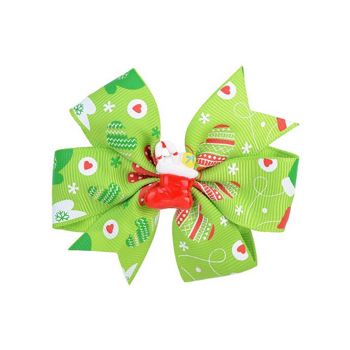 Baby Holiday Bow Hair Clip with Ribbon Tail_CWAHA6700