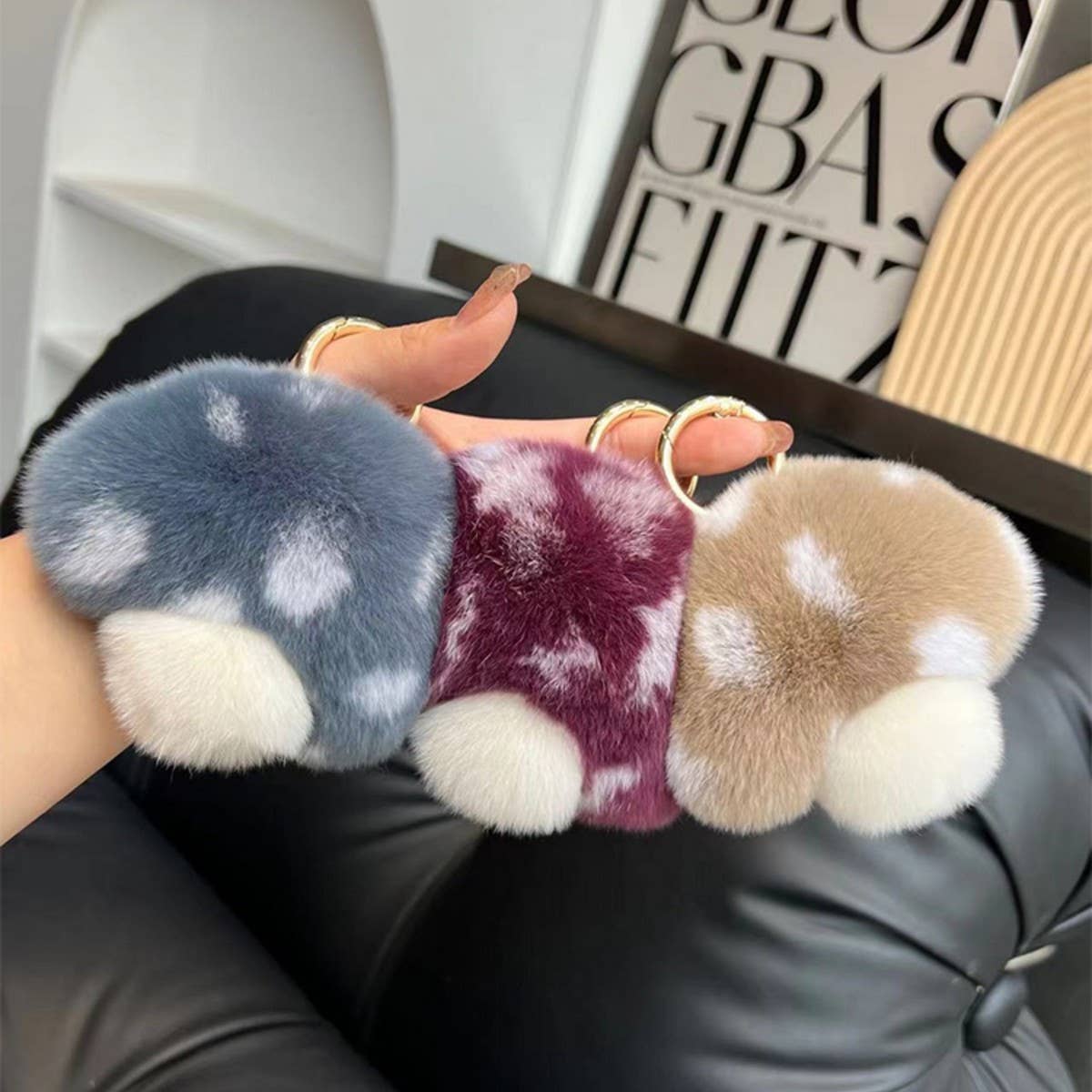 CUTE LITTLE MUSHROOM CAR KEYCHAIN BAG PENDANT