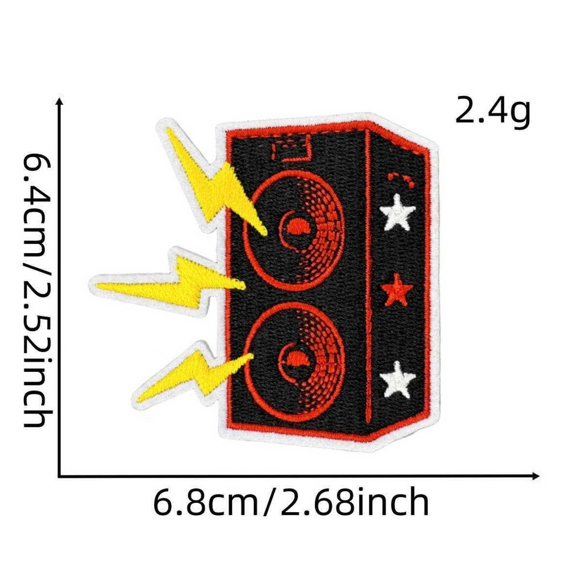 CARTOON BLACK MUSIC SKULL SERIES CLOTH STICKER_CWMM4050