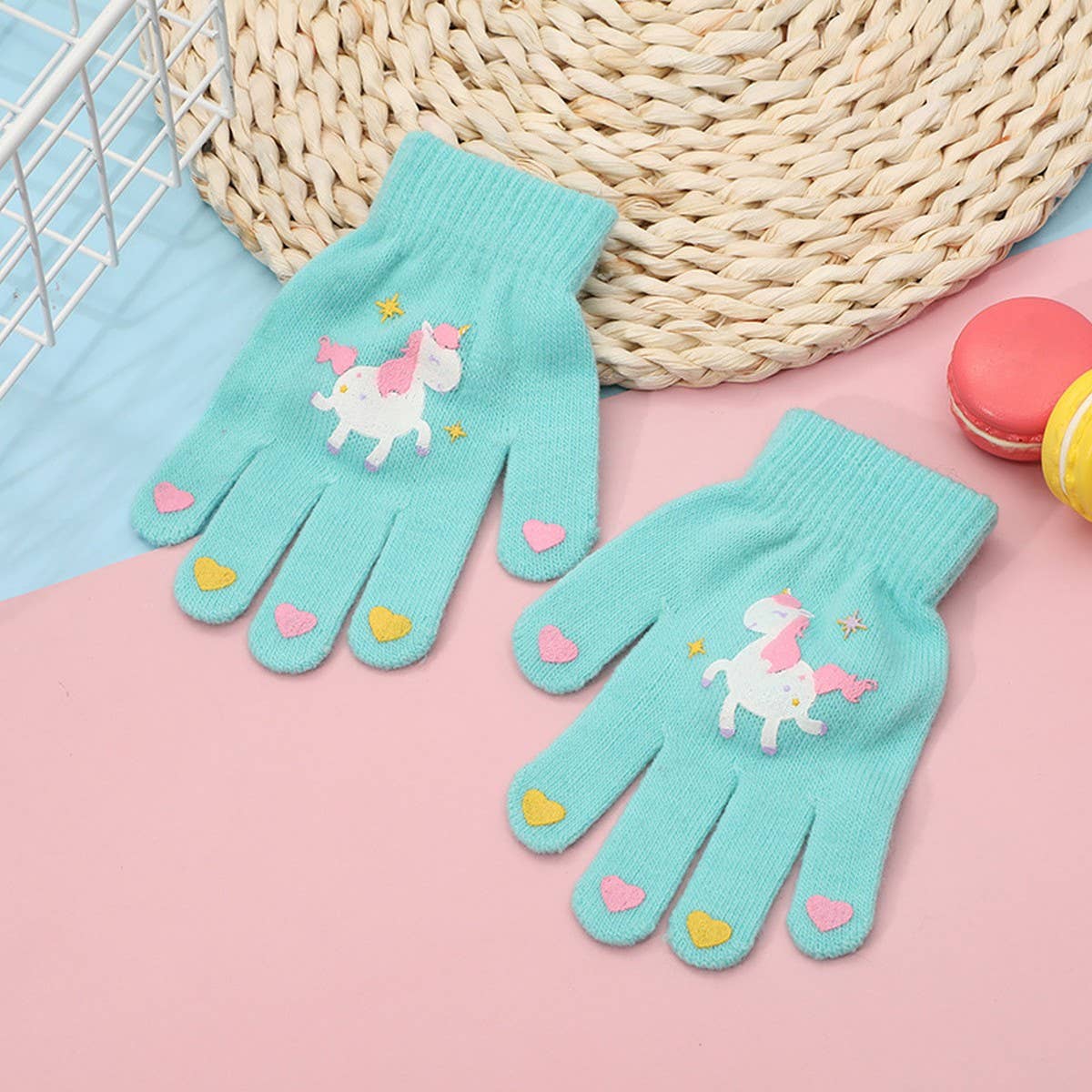 CWAG00568_KIDS WINTER KNIT CARTOON WARM GLOVES