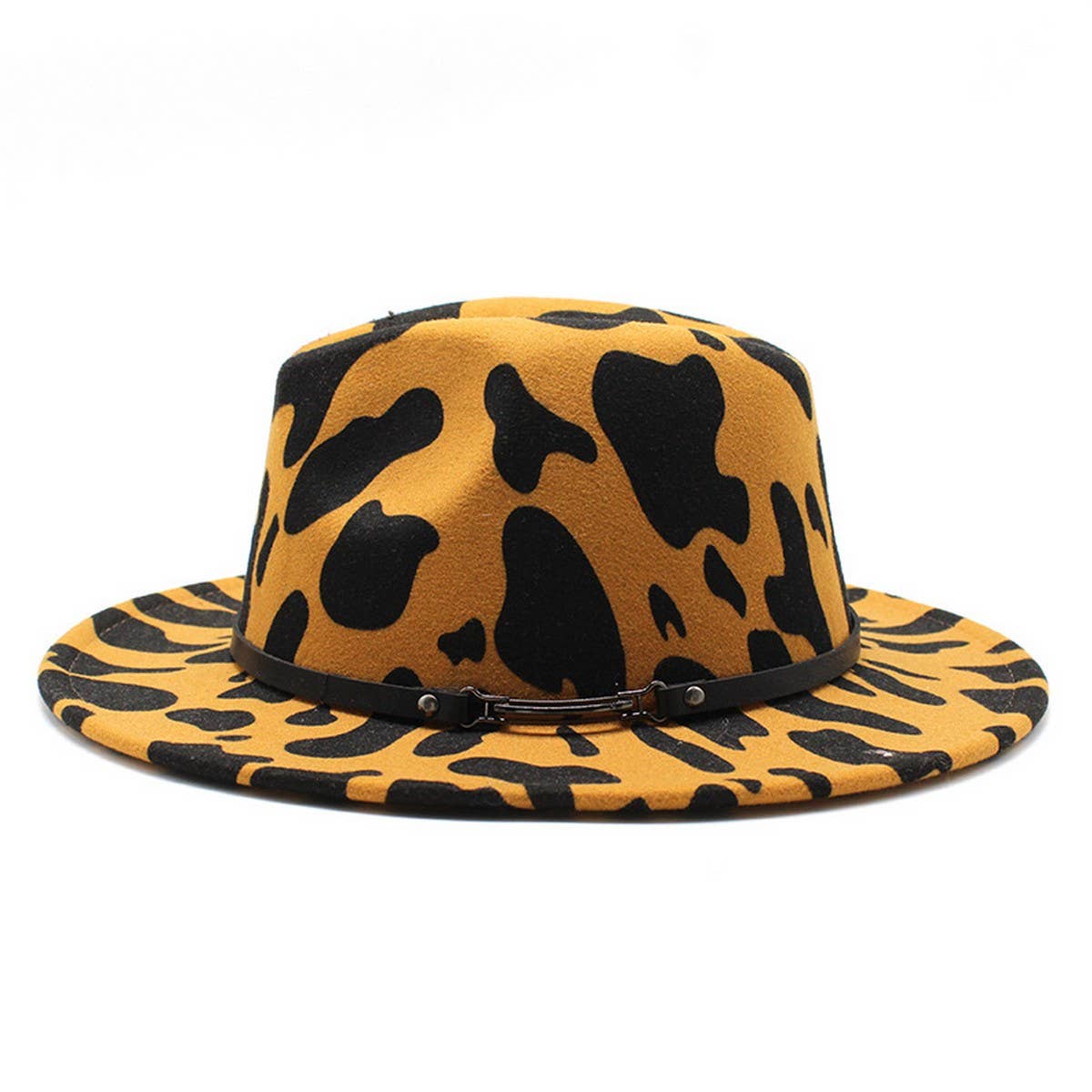 FASHION COW PATTERN WOOLEN HAT JAZZ HAT FELT HAT_CWAH2569