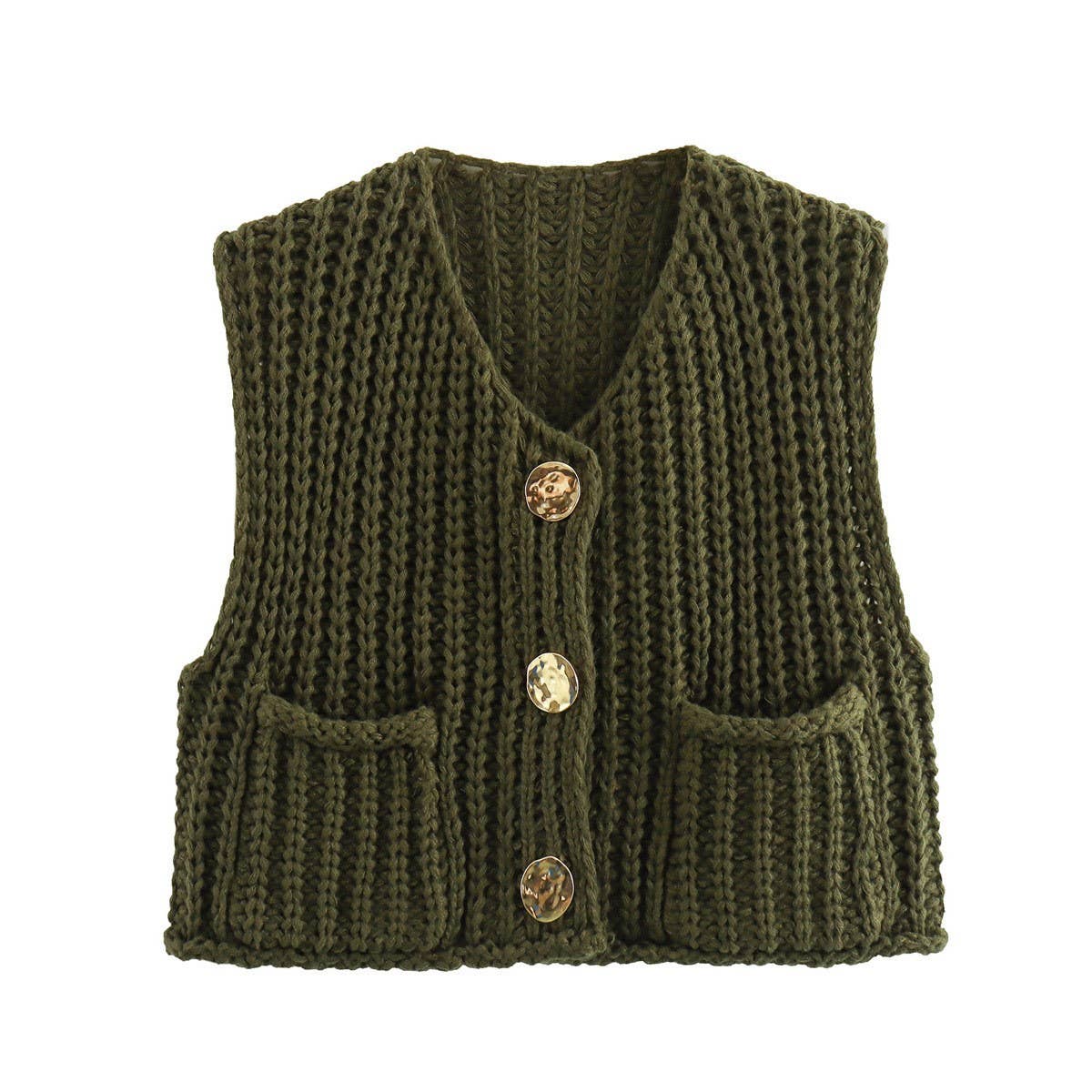 Women's Sleeveless Knit Vest with Pockets