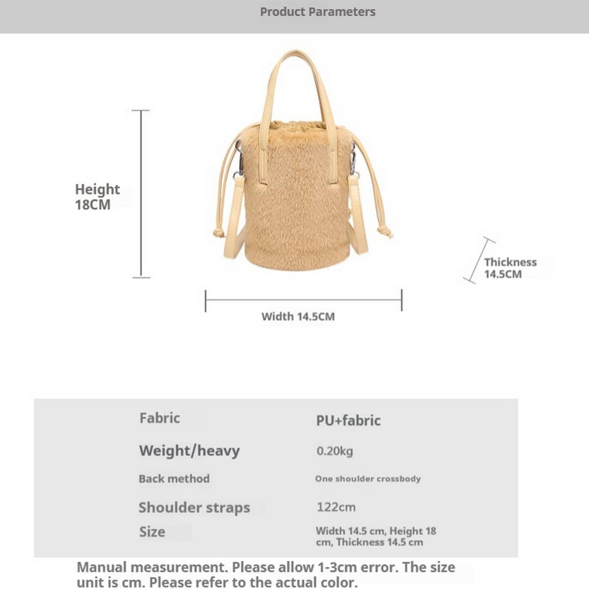 Soft Plush Bucket Bag Women Crossbody Shoulder_CUAB00558