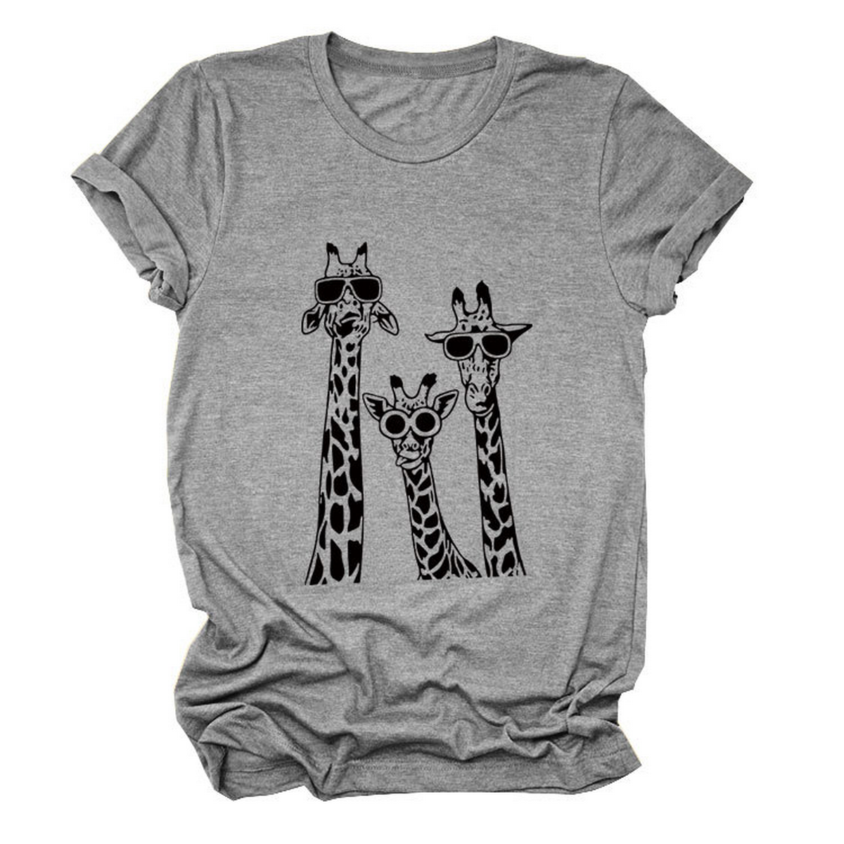 Women's Giraffe Print Casual Summer T-Shirt