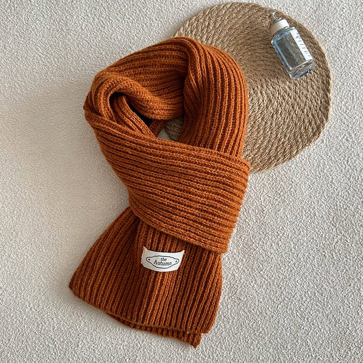 Solid Color Knit Scarf - Unisex Winter Essential_CWASC2280