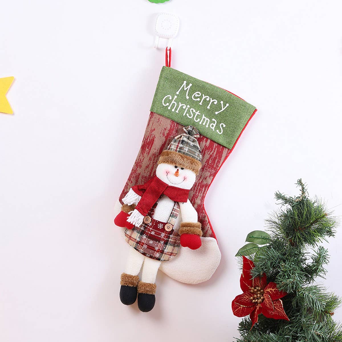SEQUINED 3D SANTA CLAUS CHRISTMAS STOCKINGS