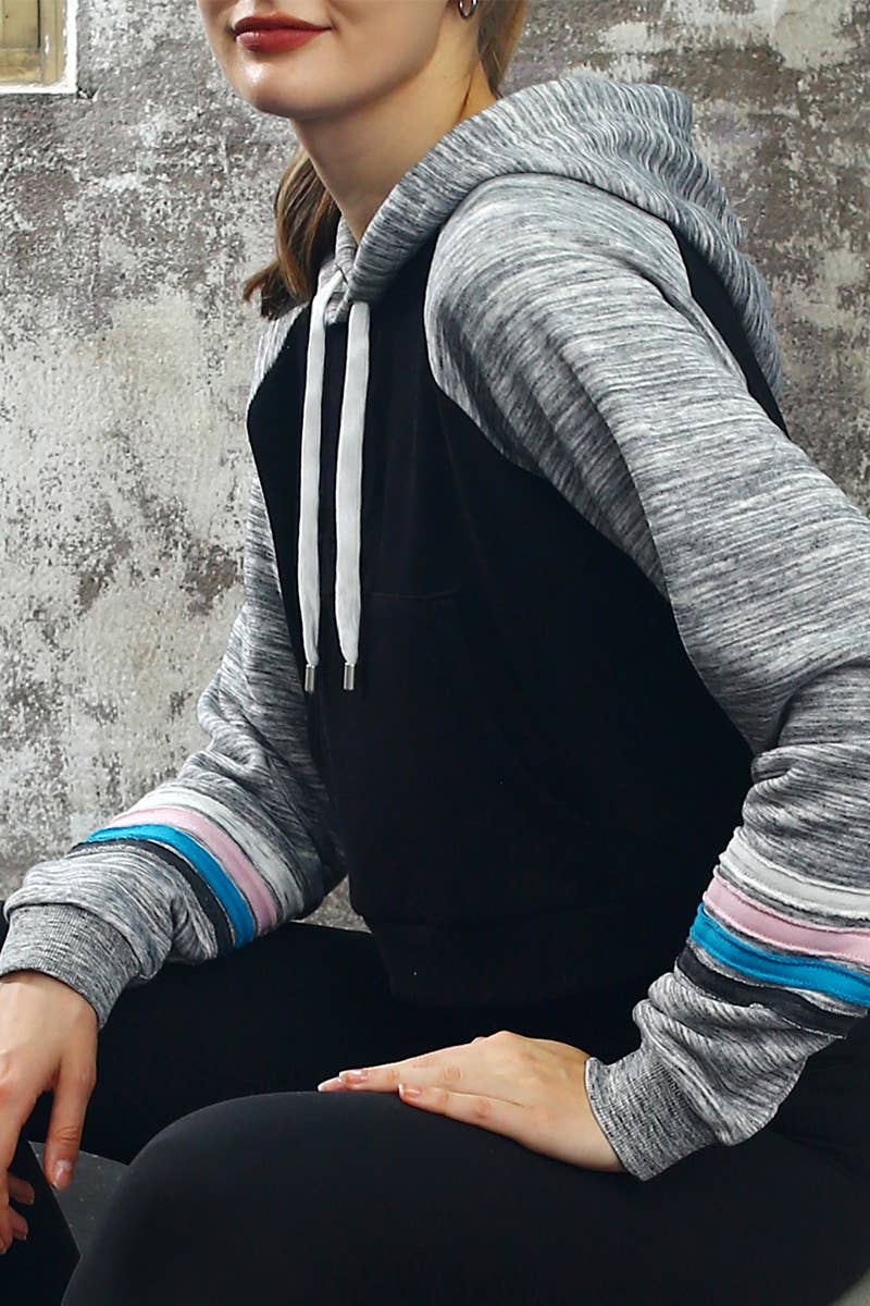 CWOHOL424_Basic Lightweight Pullover Cropped Hoodie