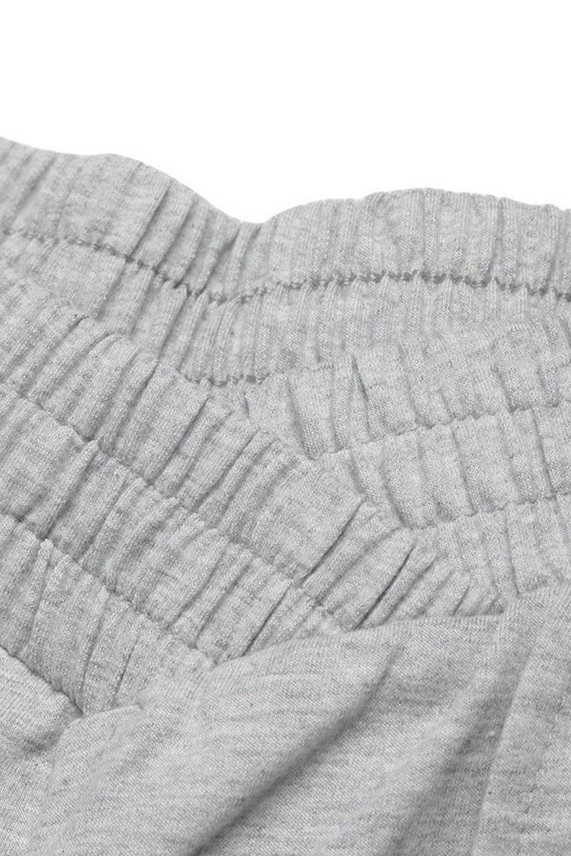 CWBLP1356_CASUAL ELASTIC V-NECK HIGH WAIST WIDE LEG PANTS