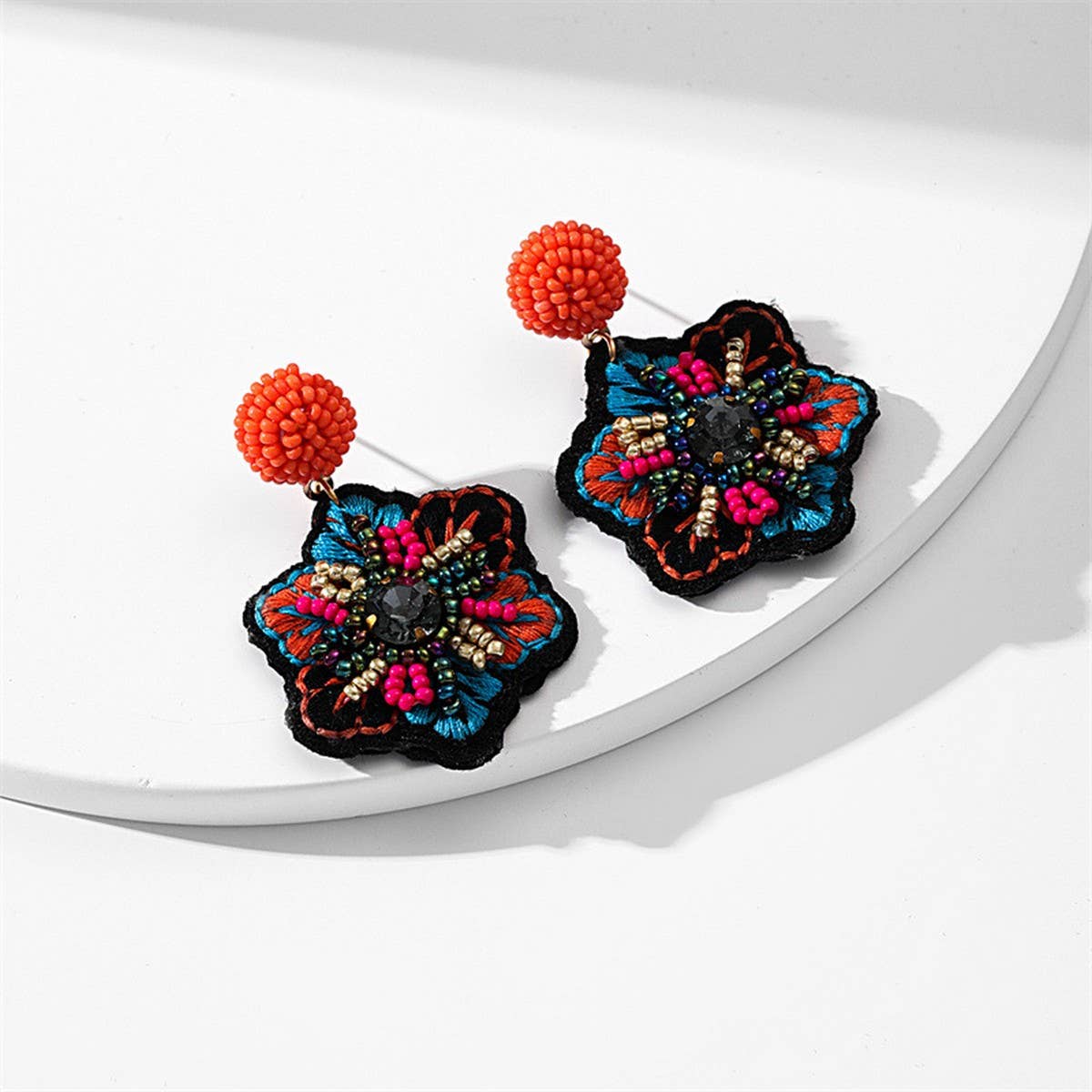 Handmade Beaded Embroidery Earrings ? Boho Style