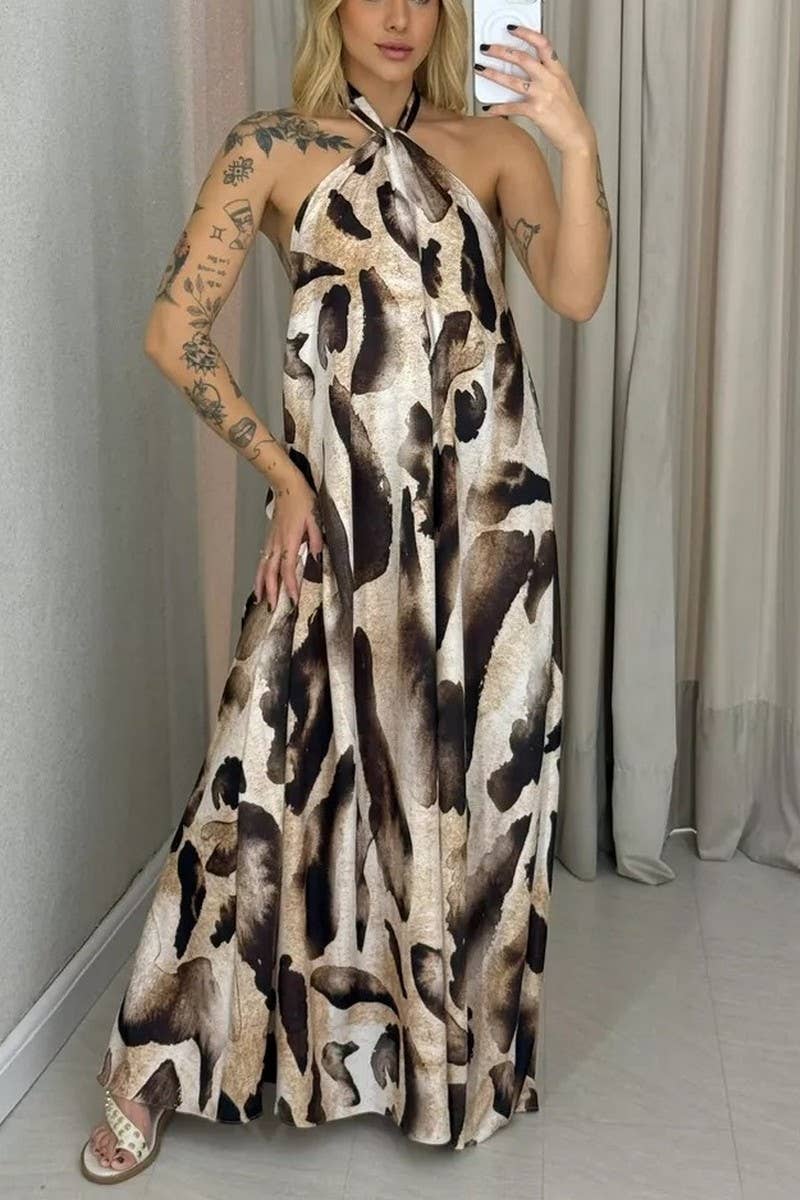 CWDHL1108_BACKLESS LEOPARD PRINT HALTERNECK MAXI DRESS