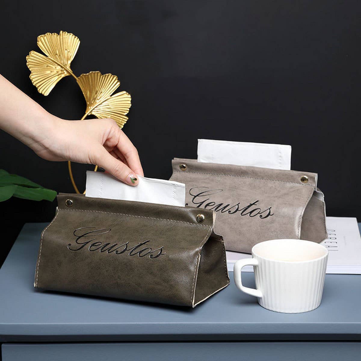 LIGHT LUXURY CAR HOUSEHOLD LEATHER TISSUE BOX