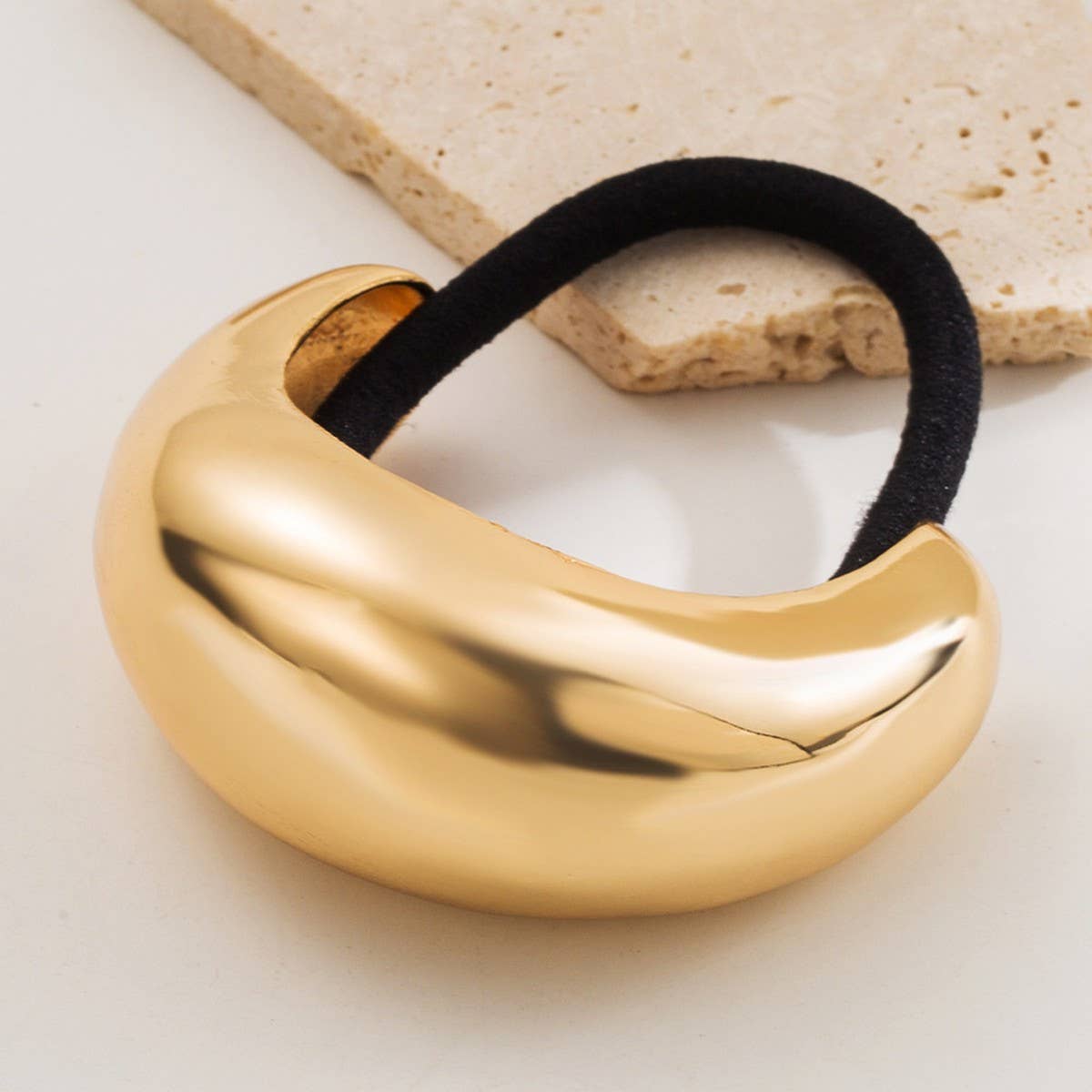 Glossy Geometric Metal High Ponytail Hair Tie