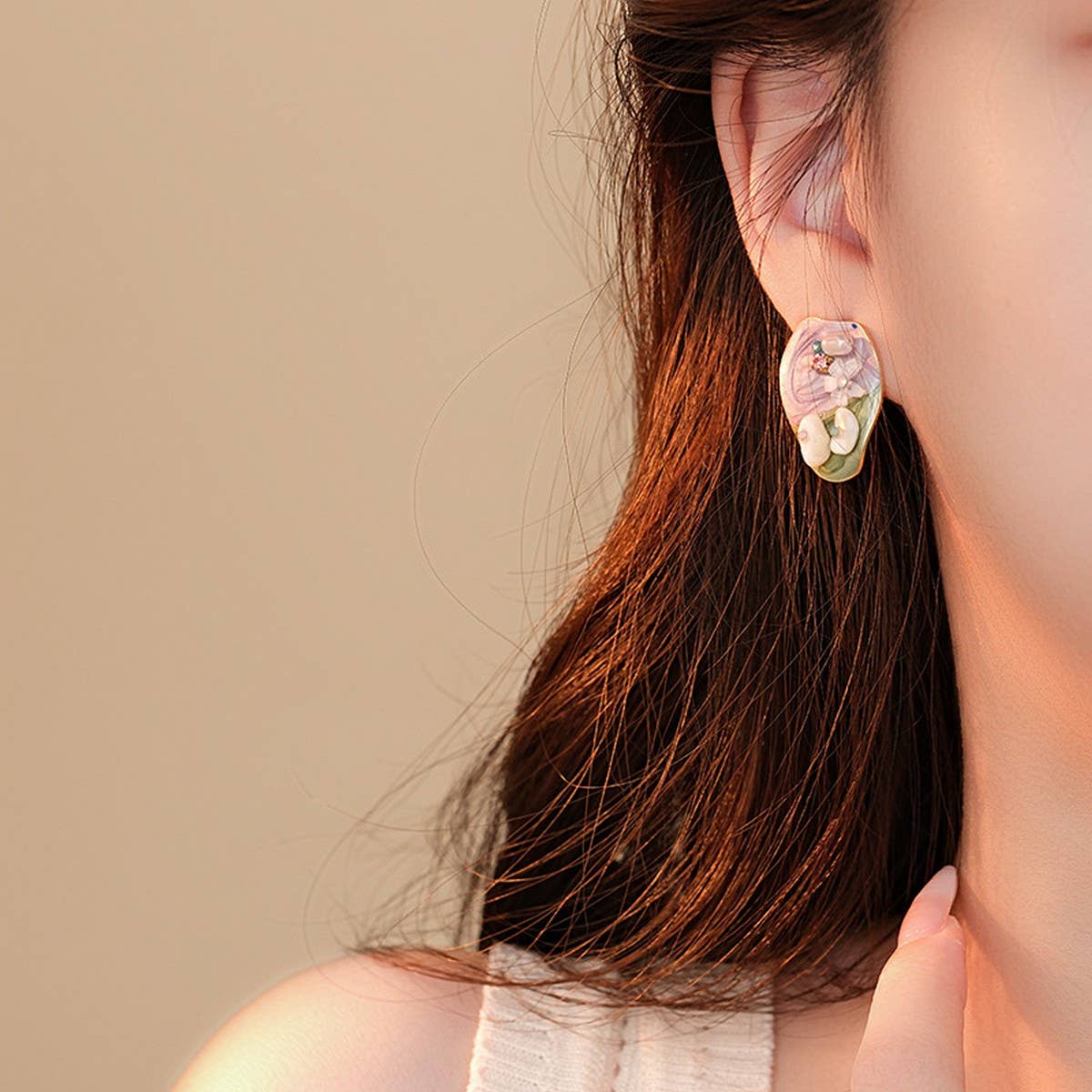 MONET GARDEN OIL PAINTING STYLE EARRINGS