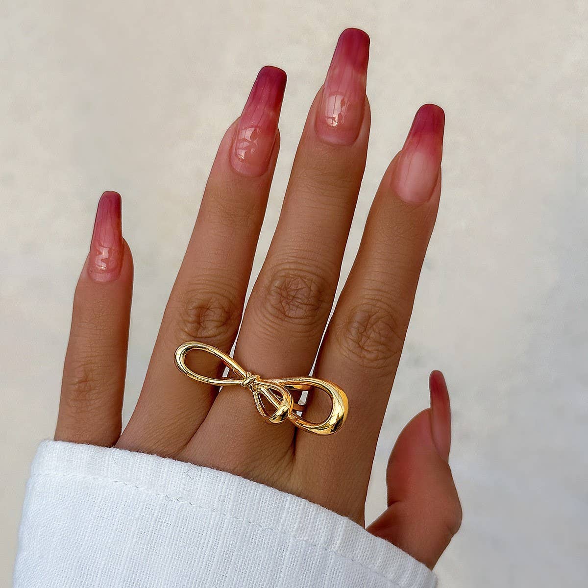 SIMPLE ASYMMETRICAL STATEMENT FRENCH RING