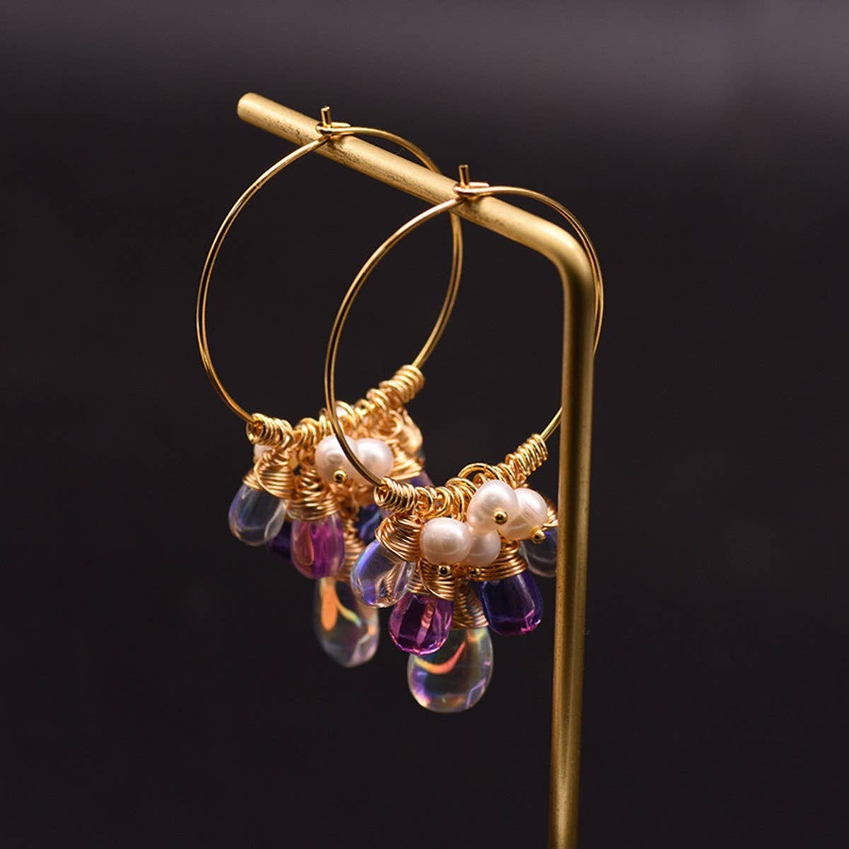 LUXURY VINTAGE NATURAL FRESHWATER PEARL EARRINGS