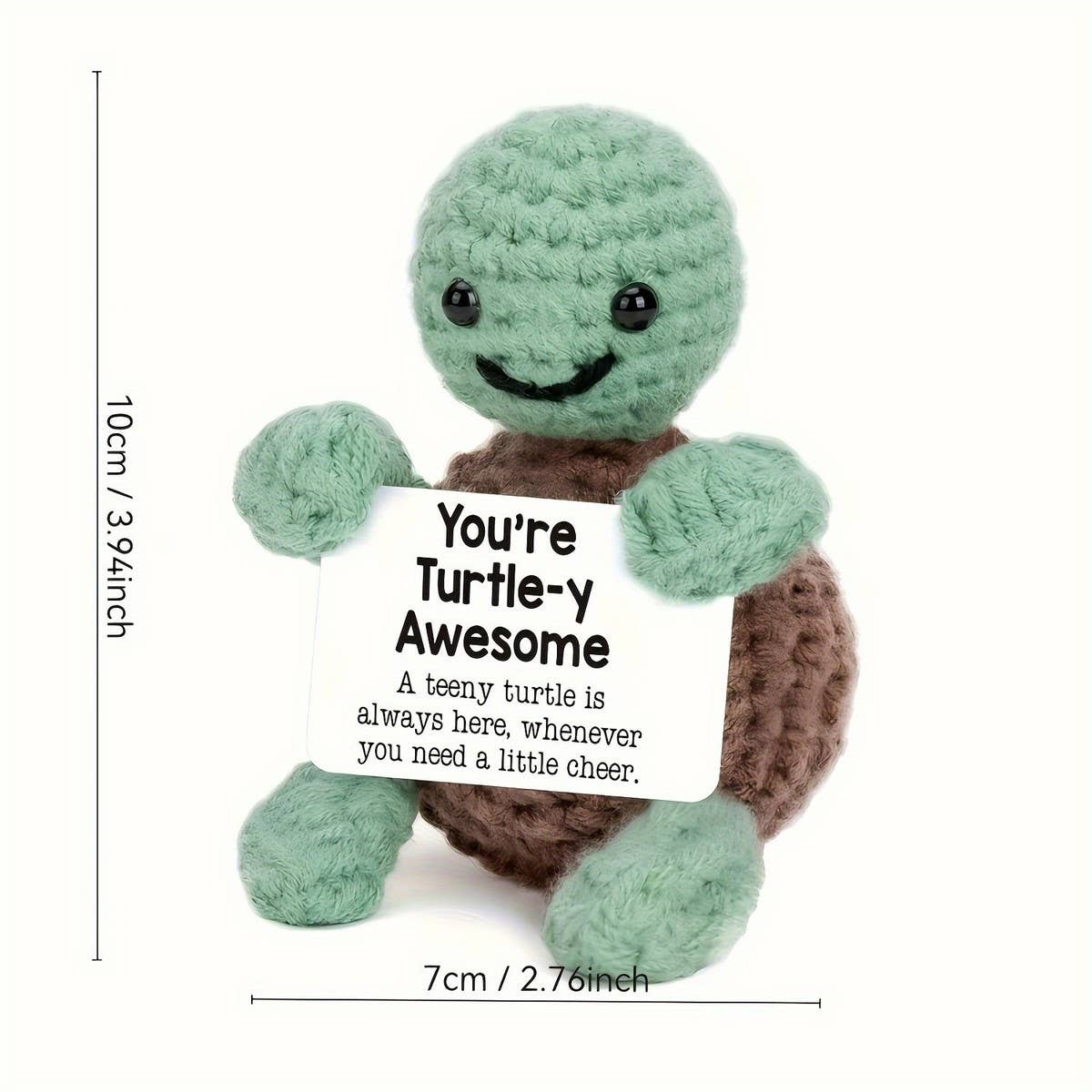 CWMM9277_POSITIVE LITTLE TURTLE HANDMADE KNITTED DOLL