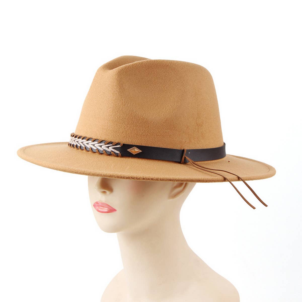 SIMPLE BELT BUCKLE FELT HAT JAZZ HAT_CWAH0751