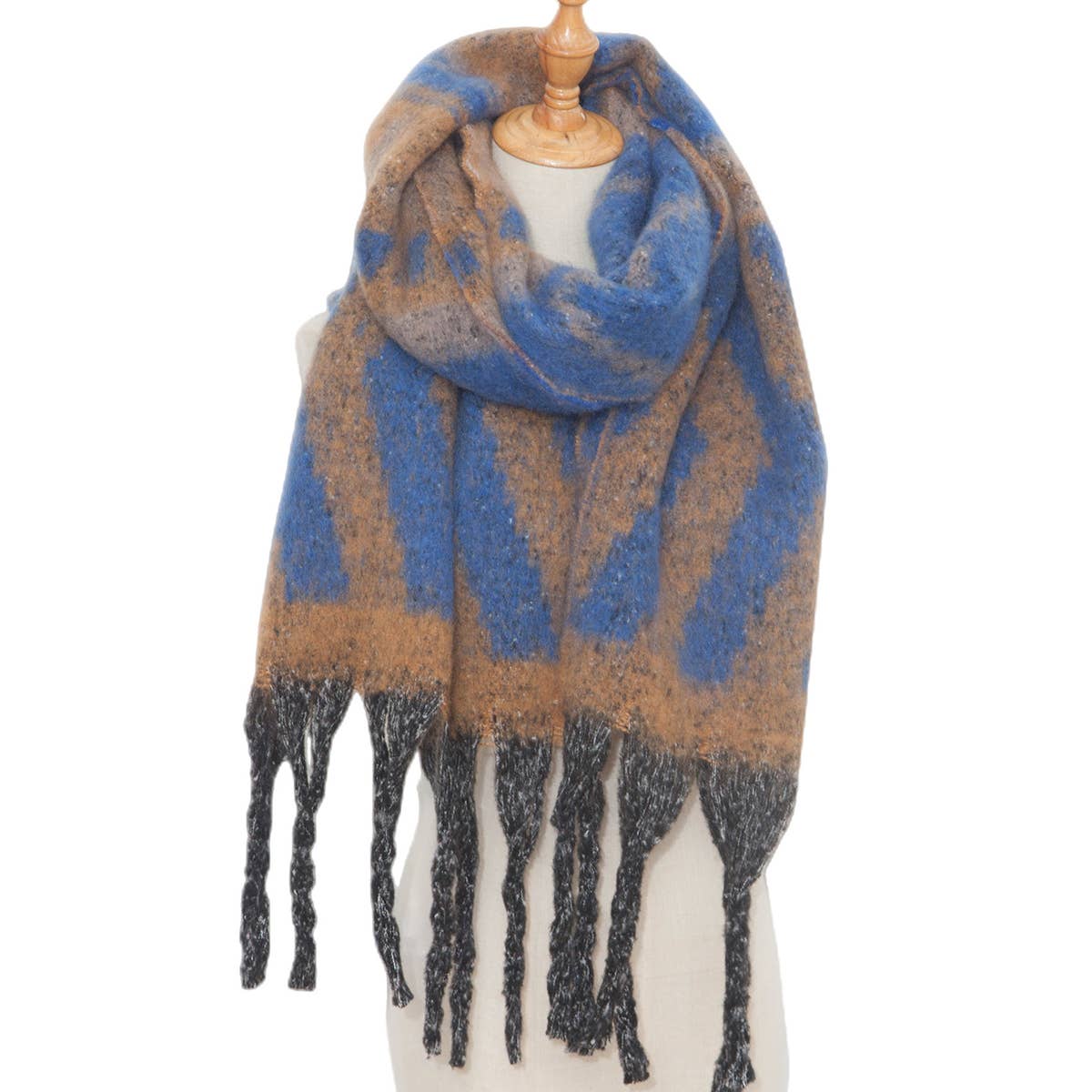 Faux Mohair Tassel Shawl ? Thick Winter Wrap