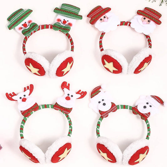 CHRISTMAS DECORATIONS CARTOON EARMUFFS HAIRPIN