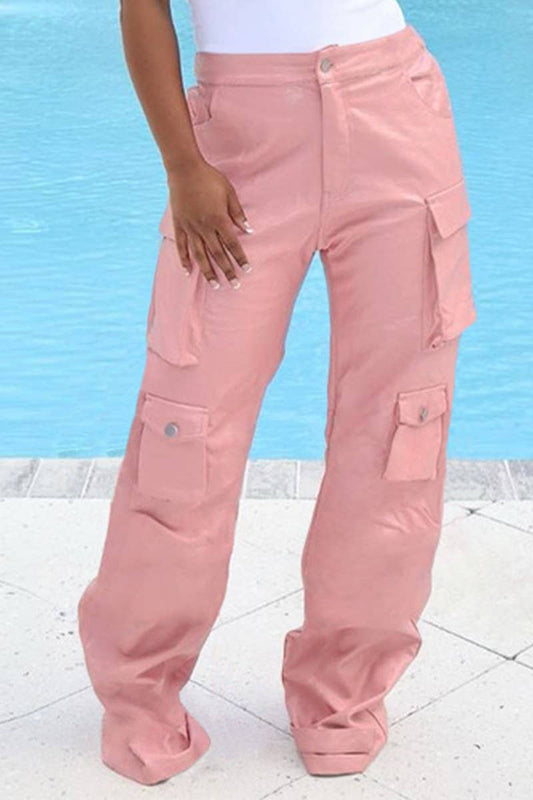 WOMEN HIGH WAIST MULTI POCKET SLIM FIT PANTS_CWBLP0282