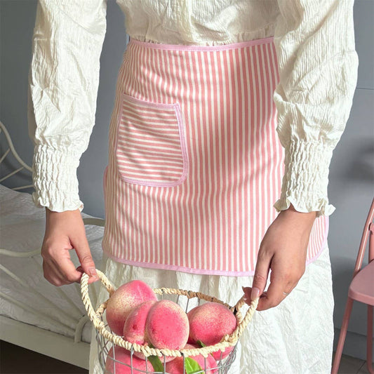 TOWEL FABRIC SMALL AND FRESH HALF-BODY APRON