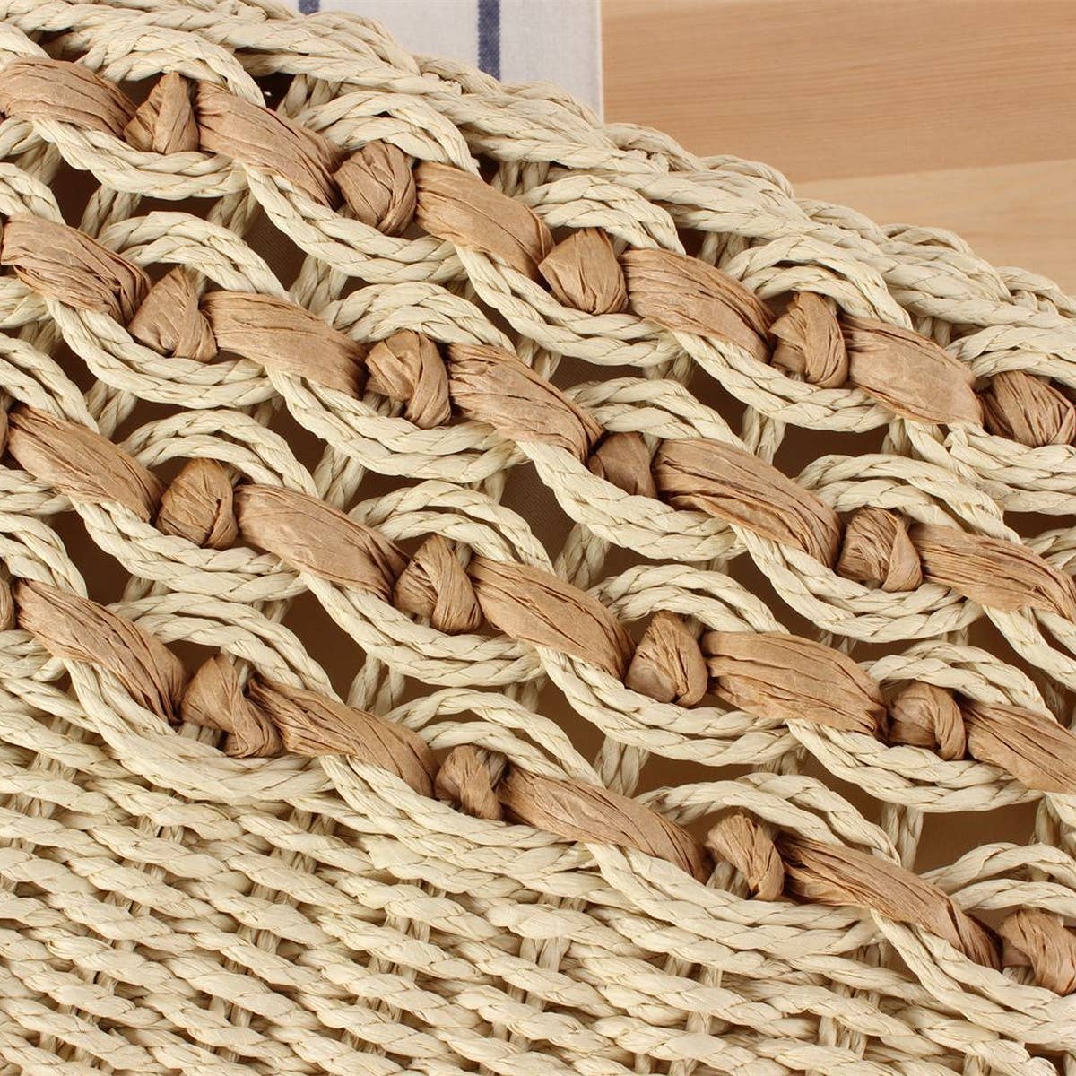 LARGE-CAPACITY BEACH PAPER ROPE HOLLOW WOVEN BAG_CWAB2031