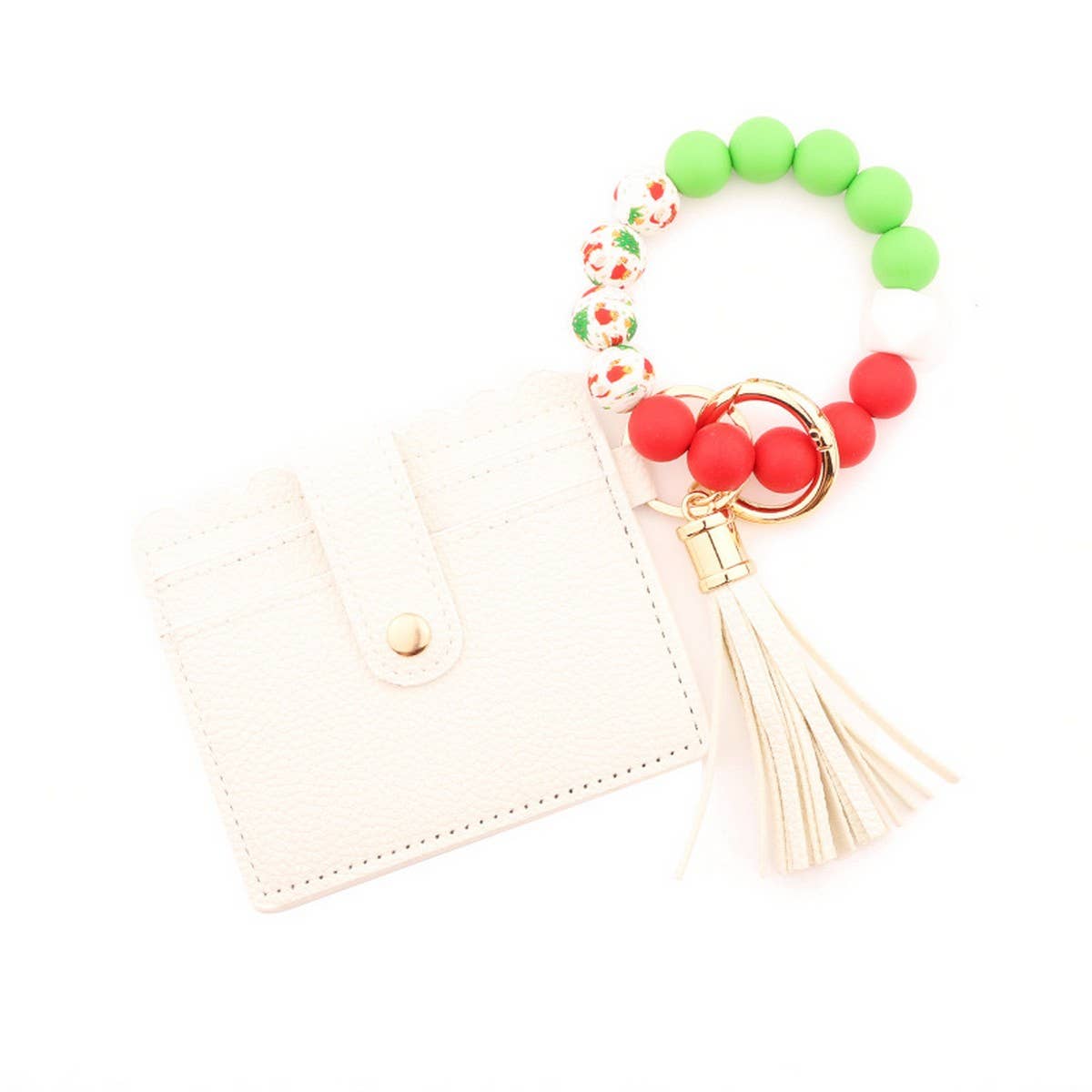 Silicone Bead Card Wallet with Xmas Tree Charm_CWAB5000