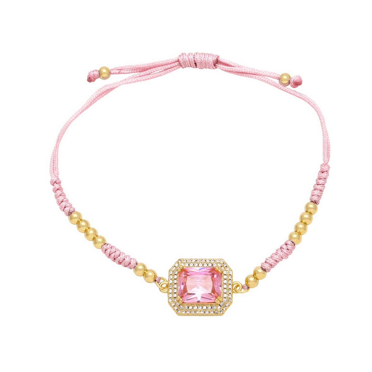 BOHEMIAN COLORED ZIRCON GEOMETRIC SQUARE BRACELET_CWAJE1041