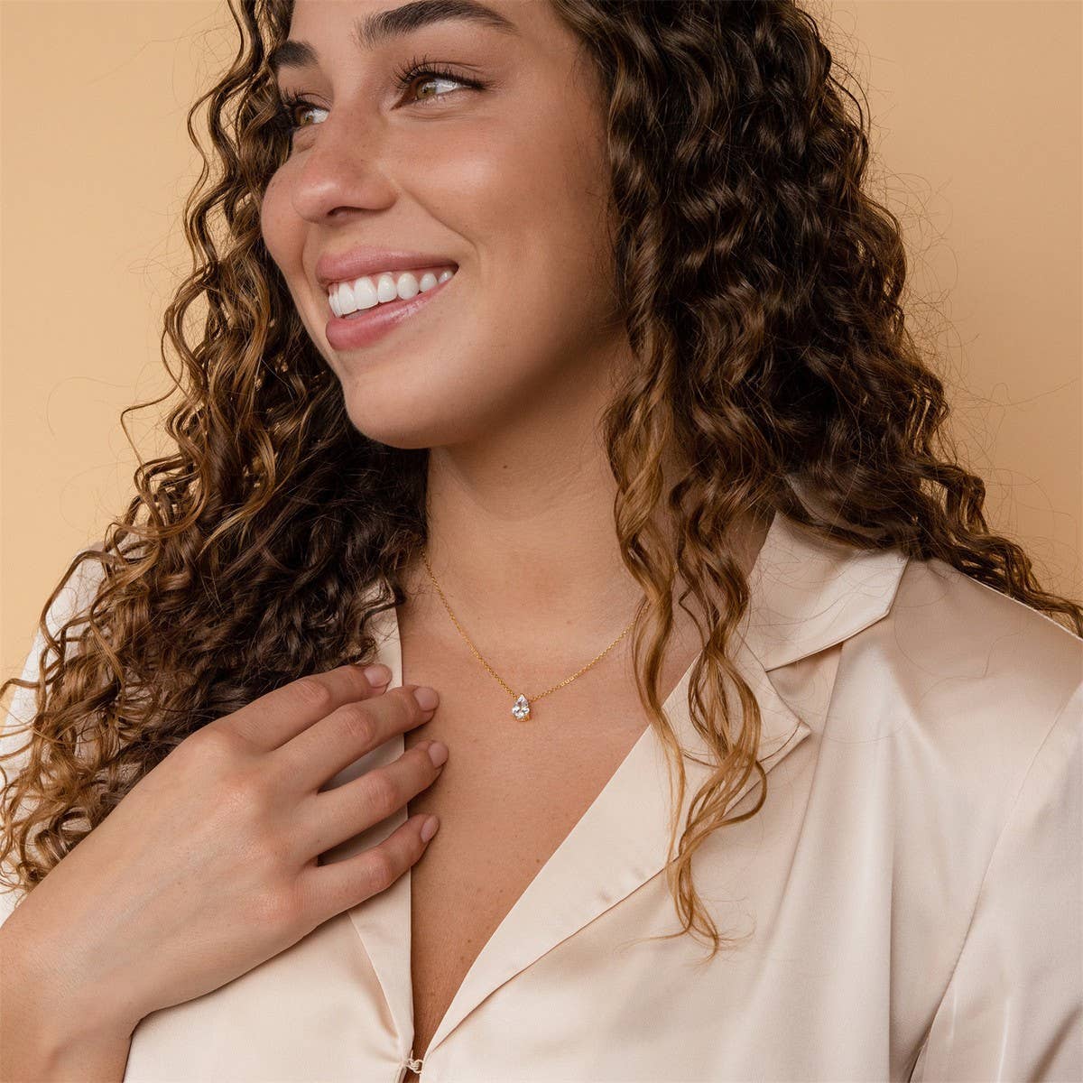 Teardrop Zircon December Birthstone Necklace