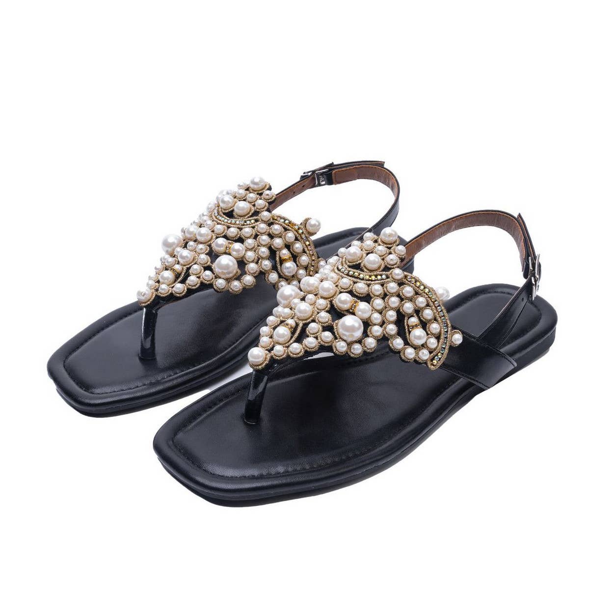 2024 PEARL SQUARE TOE FLIP-TOE OPEN TOE SANDALS_CWSHS0703