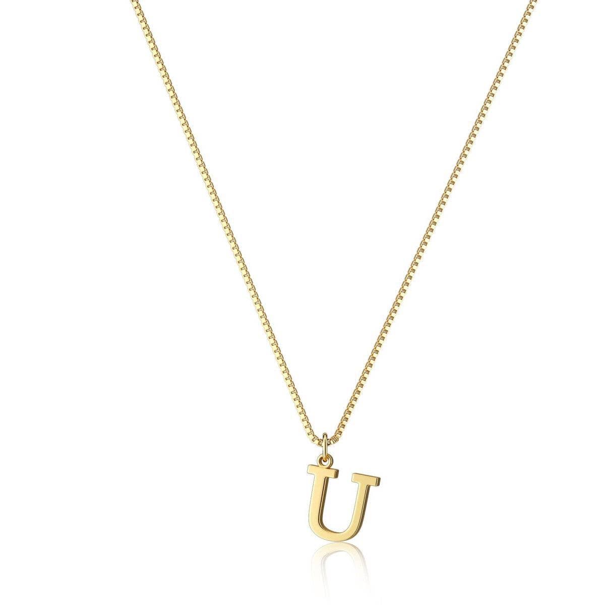 Simple and fashionable glossy 26-letter necklace