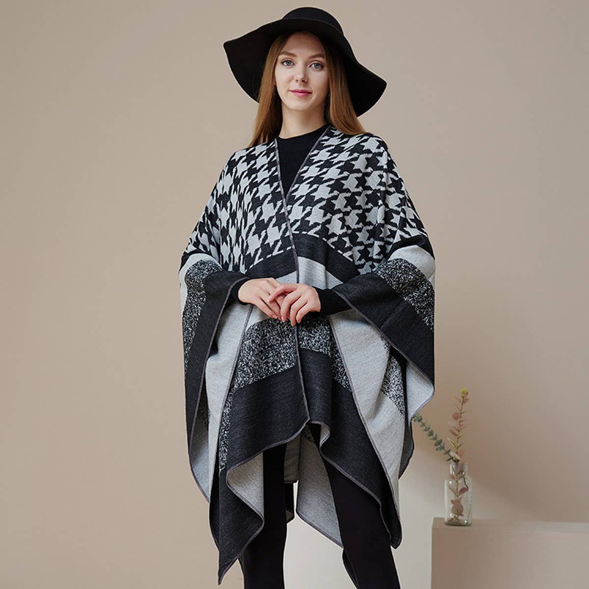STRIPED SHAWL WARM CASHMERE ALL-MATCH CAPE_CWASC2251