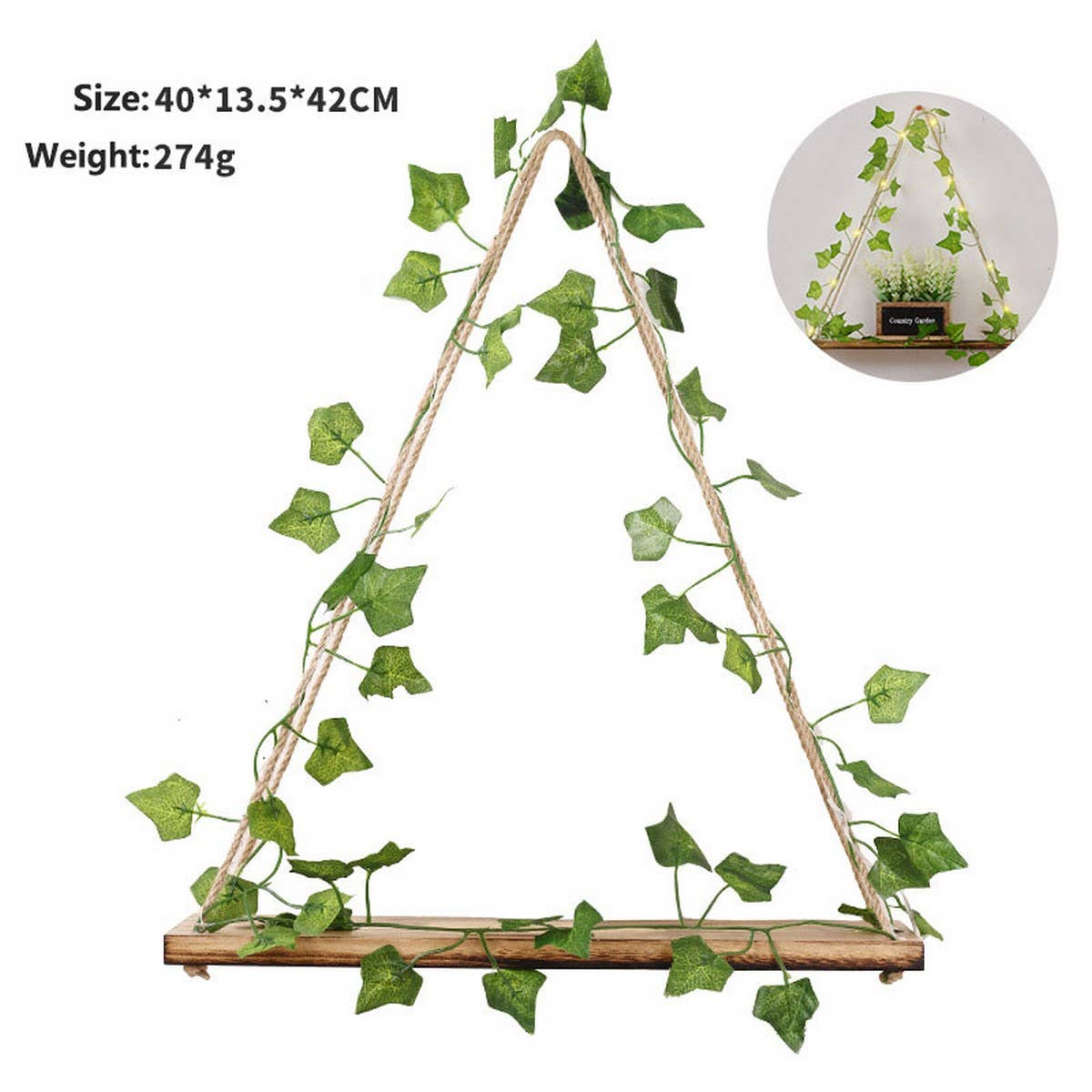Ins Aesthetic Ivy LED Wall-Mounted Plant Rack_CWAJE05363