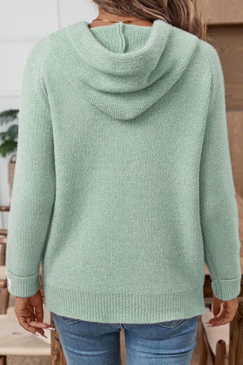 CWOHOL00623_LOOSE FAUX MINK FLEECE HOODED SWEATSHIRT