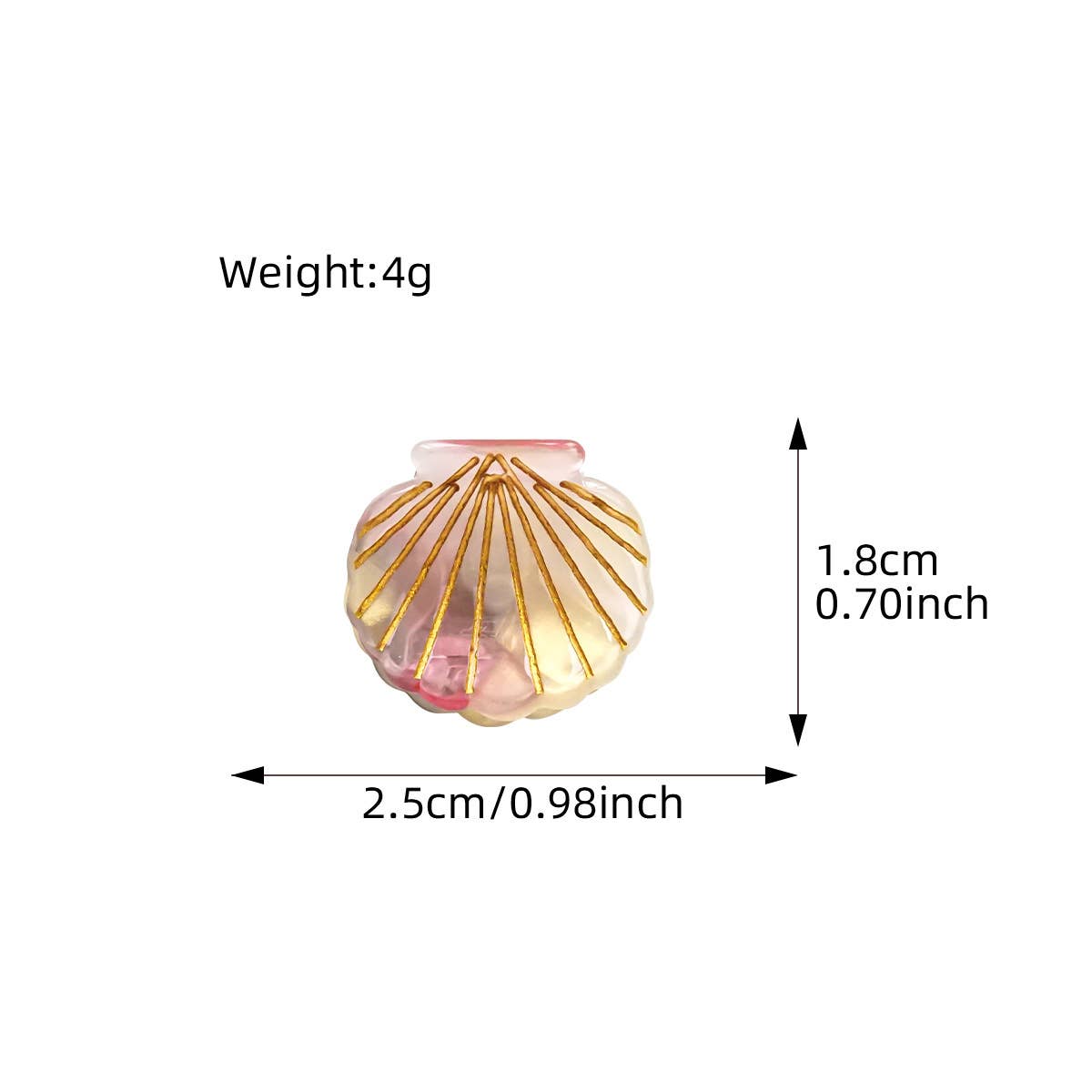 Cute mini gradient color shell acetic acid gripper