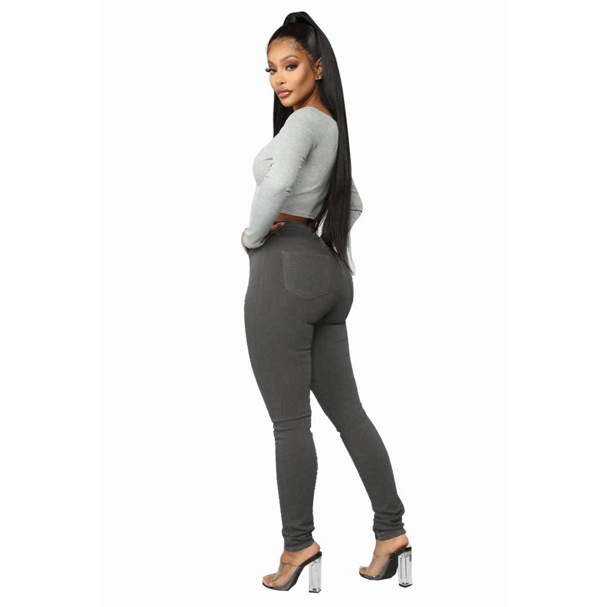 WOMENS HIGH WAISTED AND HIP LIFTING SLIM FIT JEANS_CWJP0162