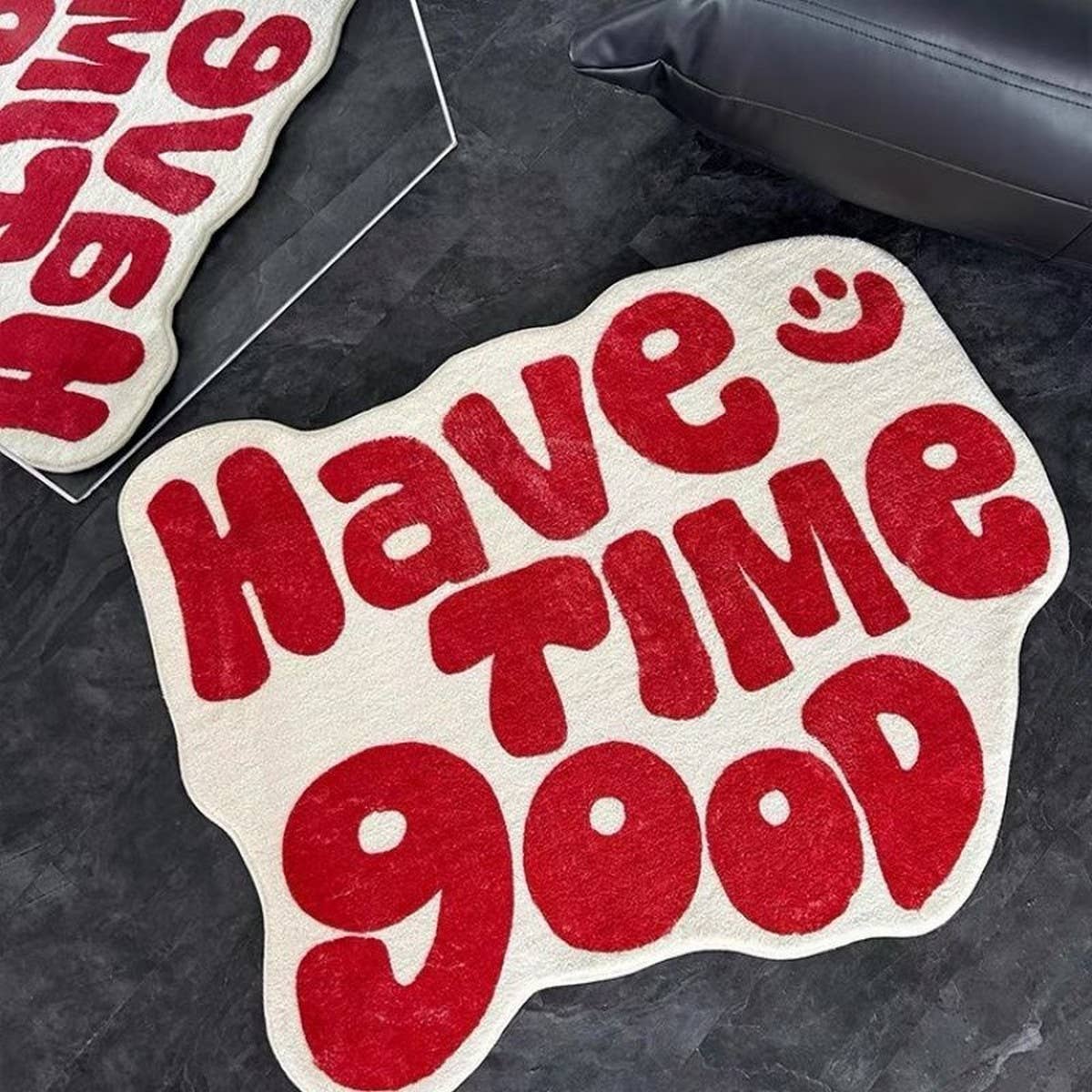 Minimal Letter Rug, Irregular Cute Floor Mat