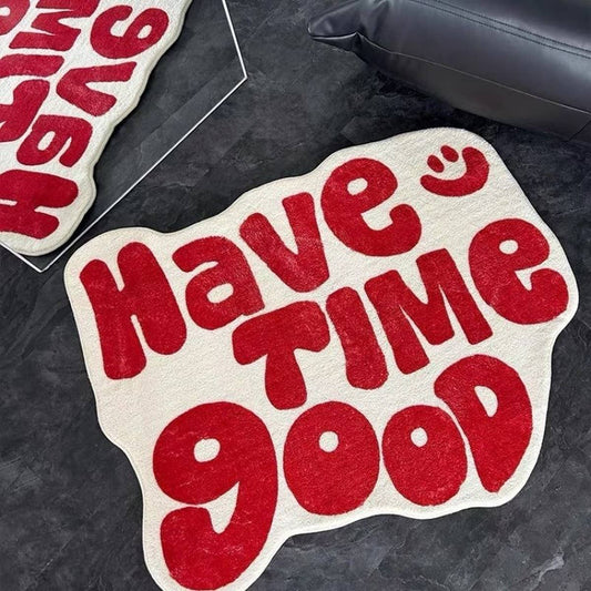 Minimal Letter Rug, Irregular Cute Floor Mat